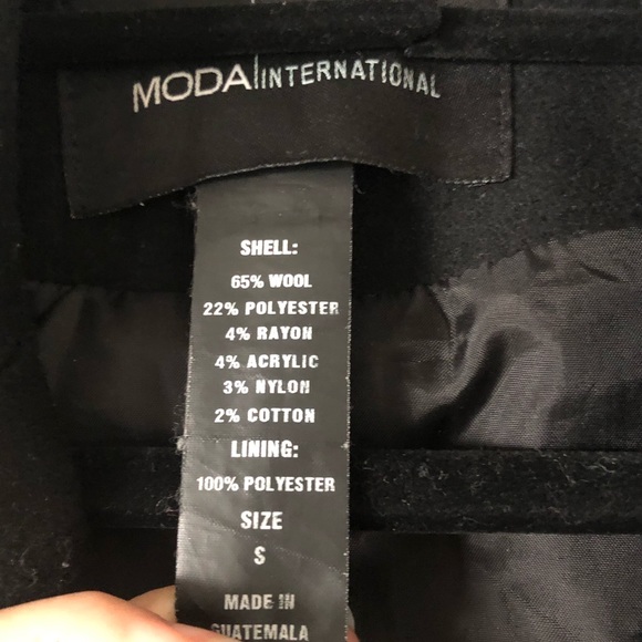 Wool Peacoat Women’s jacket VS Moda international sz Small Black Beautiful Warm - Picture 7 of 8